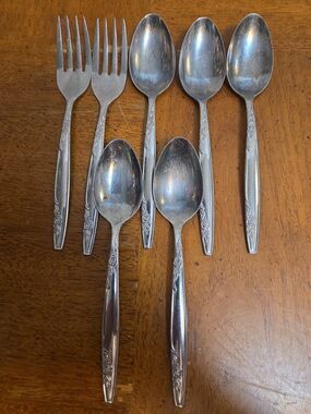 Imperial Rosemere IIC Teaspoons Lot/ 5 2 Salad Forks Stainless Steel Vintage